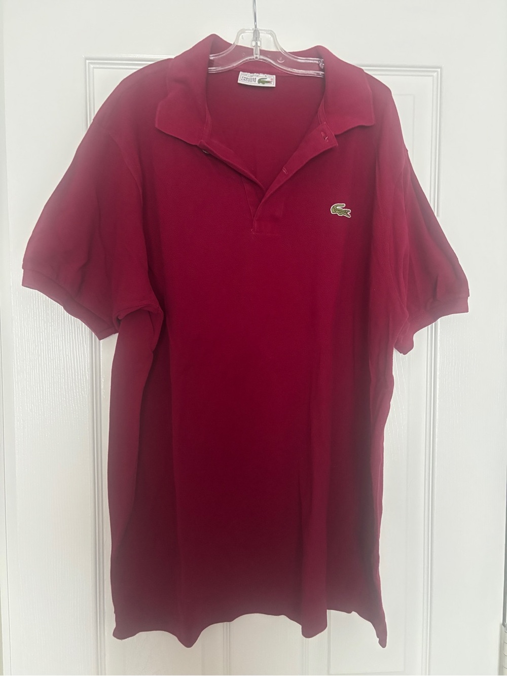 Lacoste Men's Burgundy Polo with Crocodile Logo